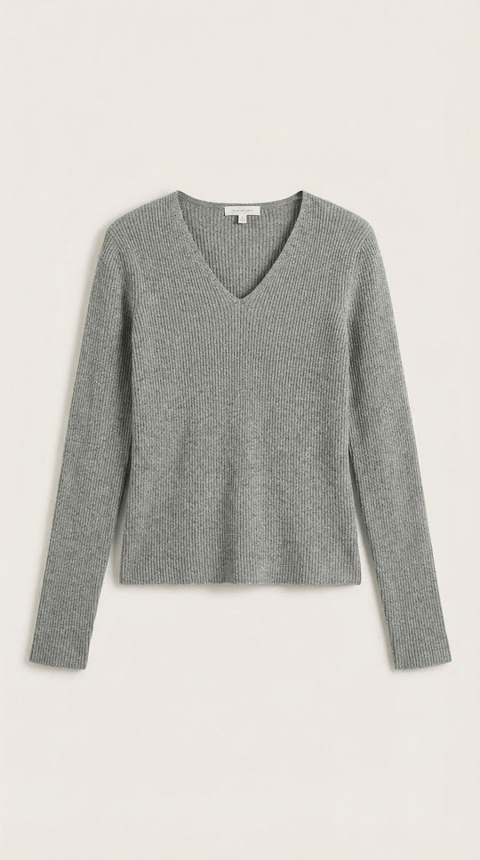 Women's Ribbed V-Neck Sweater | Timeless Style for Everyday Wear