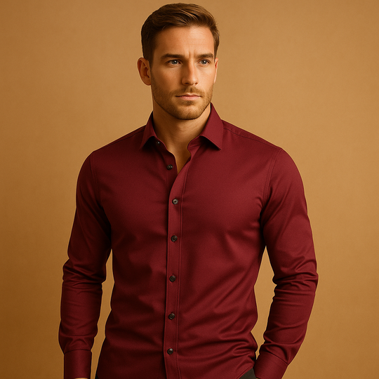 Men's Slim Fit Shirt | Stretch Fabric with Classic Collar and Button Closure