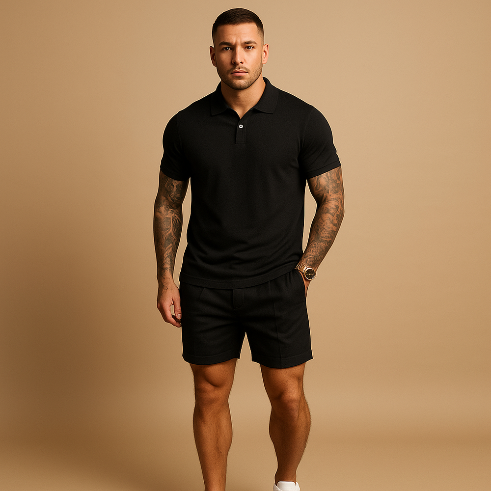 Men’s Streetwear Shirt and Shorts Set – Casual & Lightweight