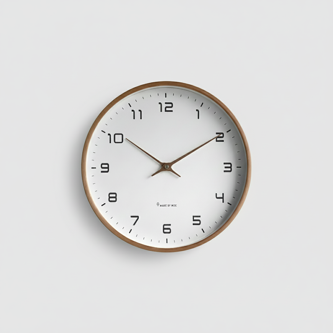 Wall Clock Minimalist Nordic Design - Wood