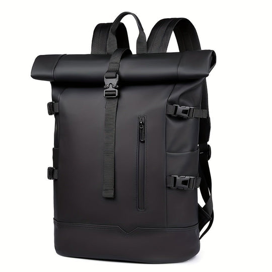 Men's Roll-Top Laptop Backpack – Water-Repellent Commuter Bag